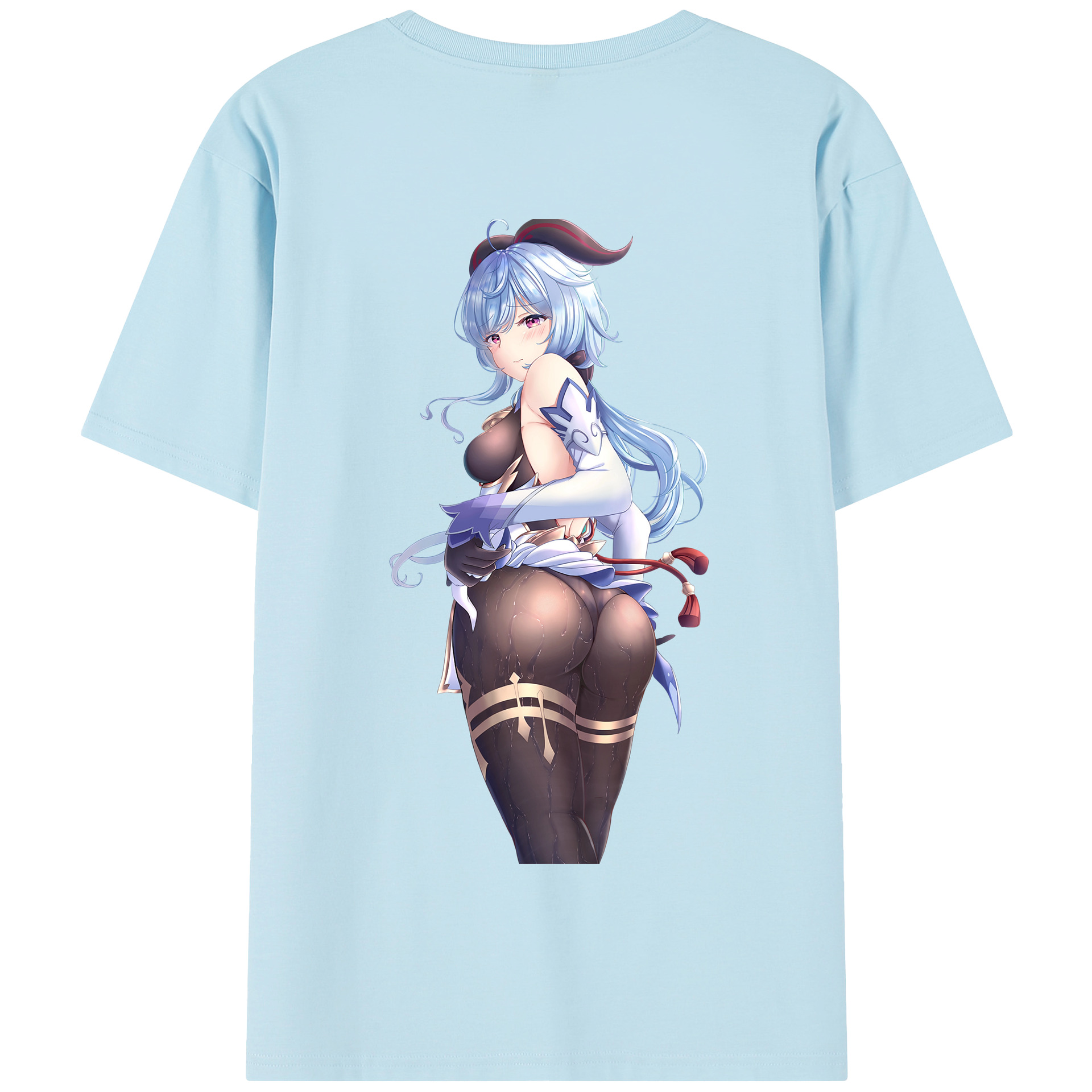 げんし神 甘雨 かんう genshin Ganyu 綿100％半袖Tシャツ（背面プリント）